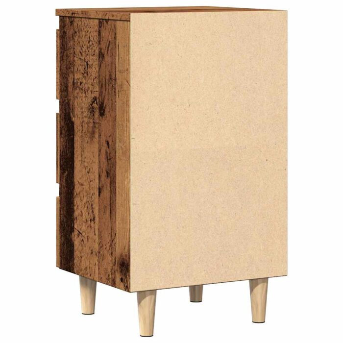 Table de chevet vieux bois 40x35x69 cm bois d’ingénierie – Image 4