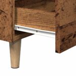 Table de chevet vieux bois 40x35x69 cm bois d’ingénierie – Image 5