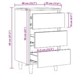 Table de chevet vieux bois 40x35x69 cm bois d’ingénierie – Image 8