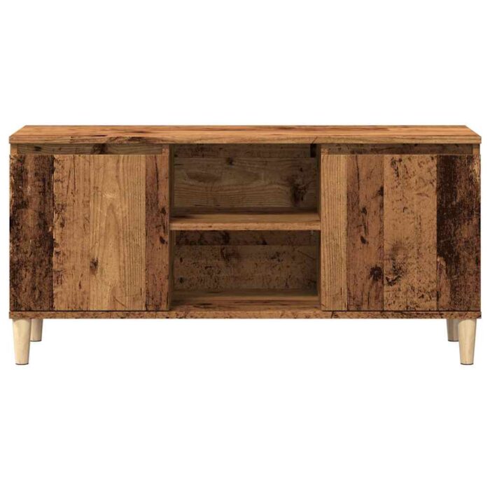 Meuble TV vieux bois 102x35x50 cm bois d'ingénierie – Image 2