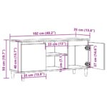 Meuble TV vieux bois 102x35x50 cm bois d'ingénierie – Image 8