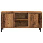 Meuble TV vieux bois 102x35x50 cm bois d'ingénierie – Image 2