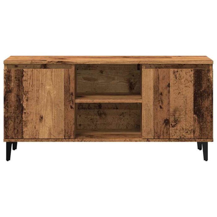 Meuble TV vieux bois 102x35x50 cm bois d'ingénierie – Image 2