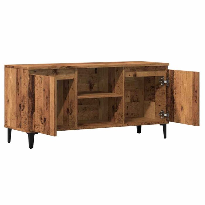Meuble TV vieux bois 102x35x50 cm bois d'ingénierie – Image 5