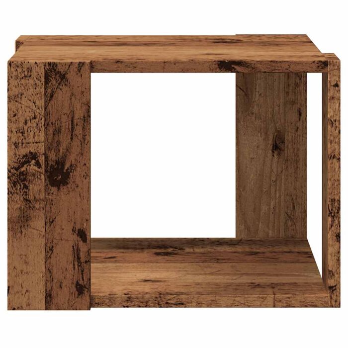 Table basse vieux bois 40x40x30 cm bois d'ingénierie – Image 2