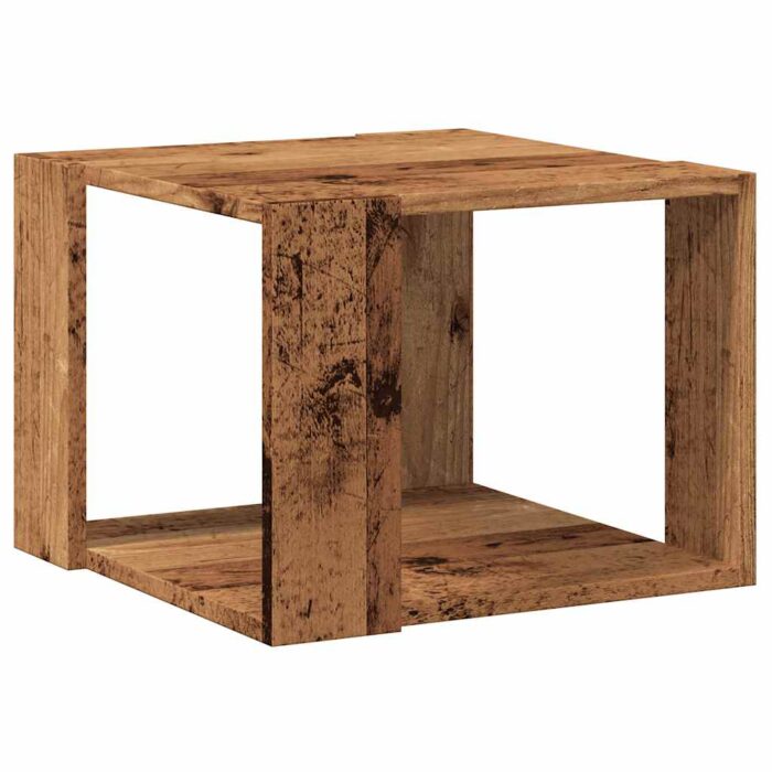 Table basse vieux bois 40x40x30 cm bois d'ingénierie – Image 4