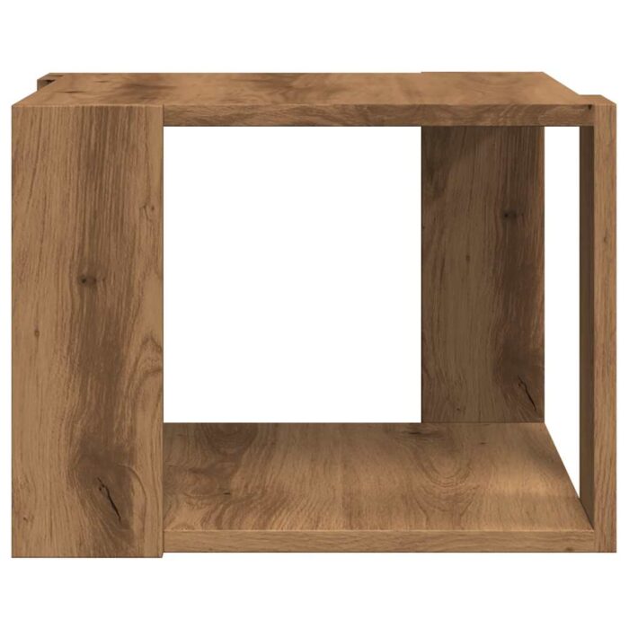 Table basse chêne artisanal 40x40x30 cm bois d'ingénierie – Image 3