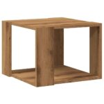Table basse chêne artisanal 40x40x30 cm bois d'ingénierie – Image 4