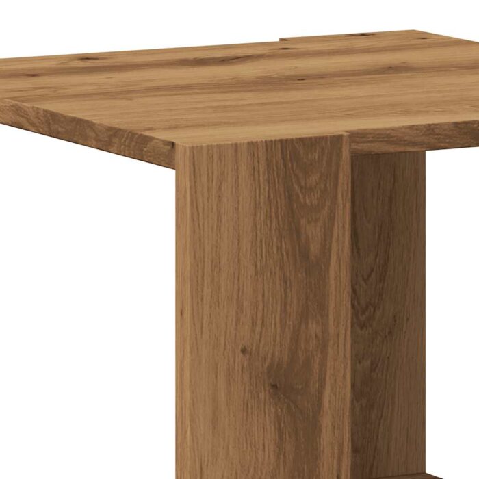 Table basse chêne artisanal 40x40x30 cm bois d'ingénierie – Image 5