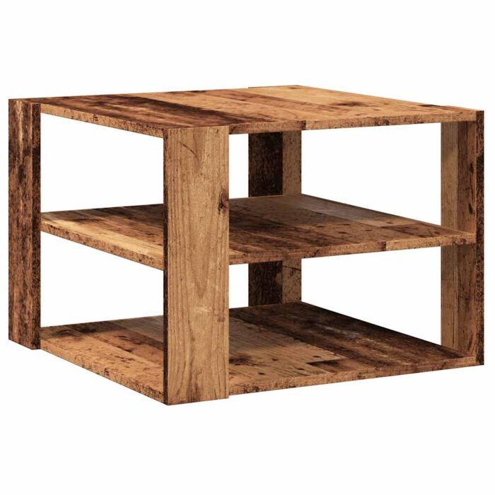 Table basse vieux bois 58x58x40 cm bois d'ingénierie – Image 4