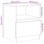 Table de chevet vieux bois 40x40x50 cm bois d’ingénierie – Image 9
