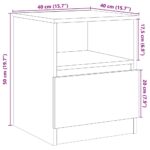 Table de chevet chêne artisanal 40x40x50 cm bois d’ingénierie – Image 9