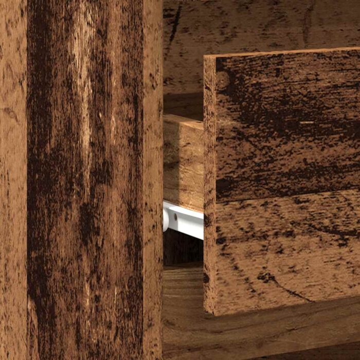 Table de chevet vieux bois 40x35x62,5 cm bois d'ingénierie – Image 7