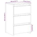 Table de chevet vieux bois 40x35x62,5 cm bois d'ingénierie – Image 9