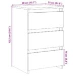 Tables de chevet 2 pcs vieux bois 40x35x62,5 cm bois ingénierie – Image 9