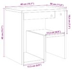 Table de chevet vieux bois 40x30x40 cm bois d'ingénierie – Image 8