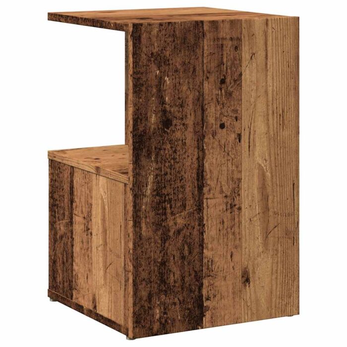 Table de chevet vieux bois 35x35x55 cm bois d'ingénierie – Image 5