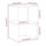 Table de chevet vieux bois 35x35x55 cm bois d'ingénierie – Image 8