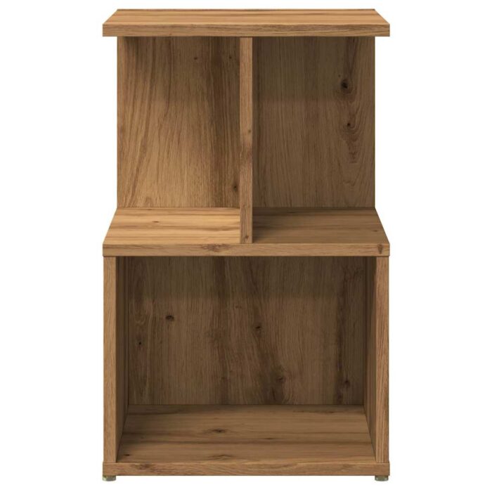 Table de chevet chêne artisanal 35x35x55 cm bois d'ingénierie – Image 3