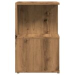 Table de chevet chêne artisanal 35x35x55 cm bois d'ingénierie – Image 4