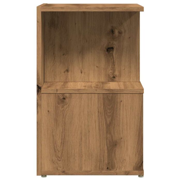 Table de chevet chêne artisanal 35x35x55 cm bois d'ingénierie – Image 4