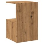 Table de chevet chêne artisanal 35x35x55 cm bois d'ingénierie – Image 5