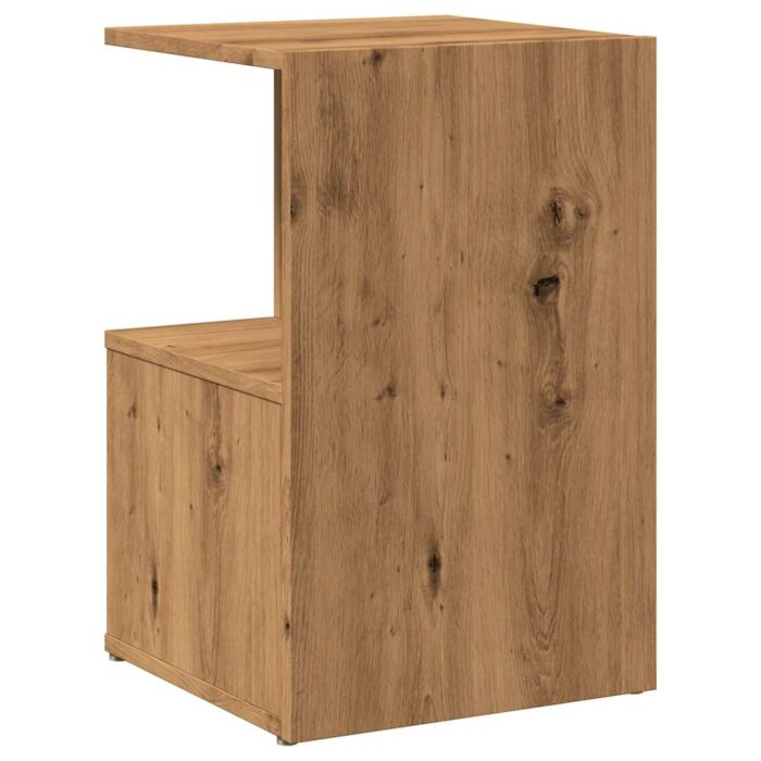 Table de chevet chêne artisanal 35x35x55 cm bois d'ingénierie – Image 5