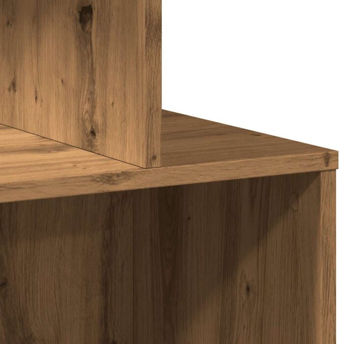 Table de chevet chêne artisanal 35x35x55 cm bois d'ingénierie – Image 6
