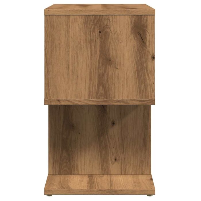 Table de chevet chêne artisanal 50x30x51,5 cm bois d'ingénierie – Image 3