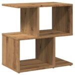 Table de chevet chêne artisanal 50x30x51,5 cm bois d'ingénierie – Image 4