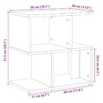 Table de chevet chêne artisanal 50x30x51,5 cm bois d'ingénierie – Image 7