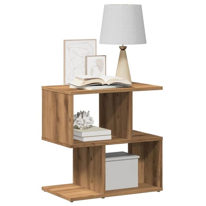 VXL8721158438898_m_en_hd_1.jpg Table de chevet chêne artisanal 50x30x51,5 cm bois d'ingénierie – Image 1