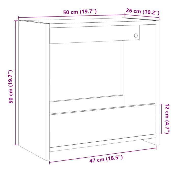 Table d'appoint vieux bois 50x26x50 cm bois d'ingénierie – Image 7