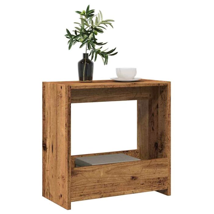 Table d'appoint vieux bois 50x26x50 cm bois d'ingénierie – Image 1