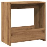 Table d'appoint chêne artisanal 50x26x50 cm bois d'ingénierie – Image 4
