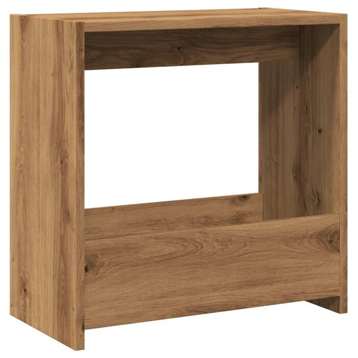 Table d'appoint chêne artisanal 50x26x50 cm bois d'ingénierie – Image 4