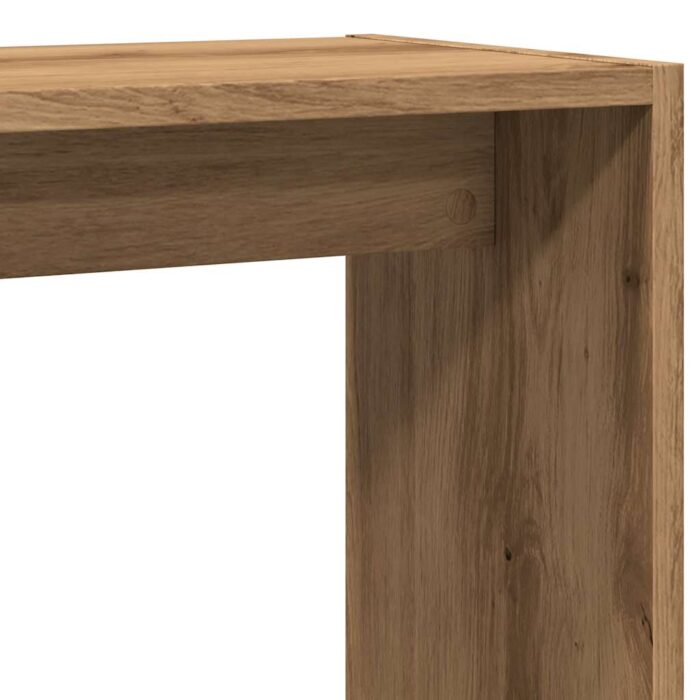 Table d'appoint chêne artisanal 50x26x50 cm bois d'ingénierie – Image 5