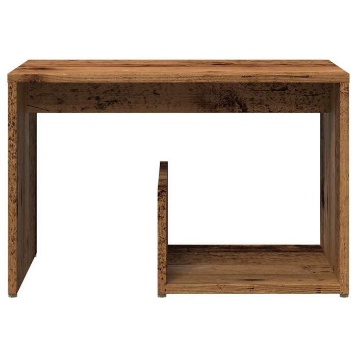 Table d'appoint vieux bois 59x36x38 cm bois d'ingénierie – Image 2