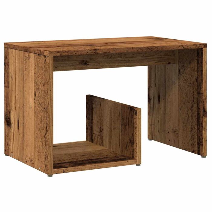 Table d'appoint vieux bois 59x36x38 cm bois d'ingénierie – Image 4