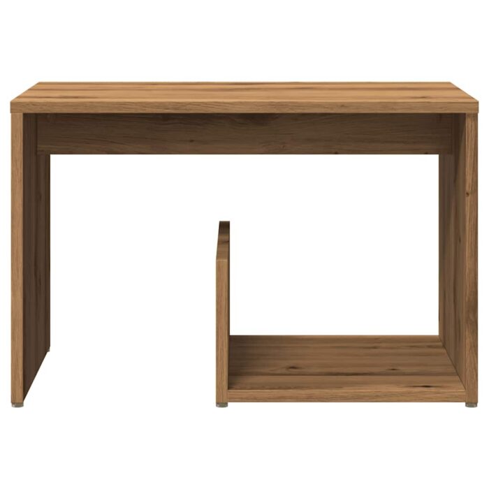 Table d'appoint chêne artisanal 59x36x38 cm bois d'ingénierie – Image 2