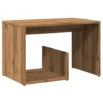 Table d'appoint chêne artisanal 59x36x38 cm bois d'ingénierie – Image 4
