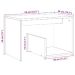 Table d'appoint chêne artisanal 59x36x38 cm bois d'ingénierie – Image 7