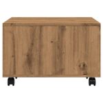 Table basse chêne artisanal 60x60x38 cm bois d'ingénierie – Image 4