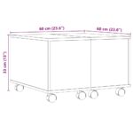 Table basse chêne artisanal 60x60x38 cm bois d'ingénierie – Image 9