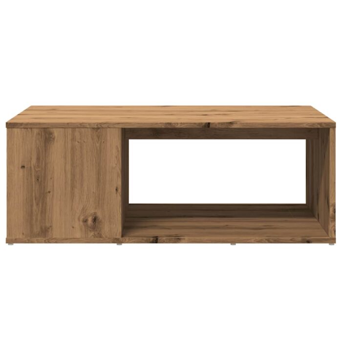Table basse chêne artisanal 90x67x33 cm bois d'ingénierie – Image 2
