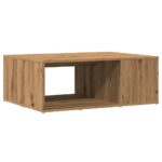 Table basse chêne artisanal 90x67x33 cm bois d'ingénierie – Image 4