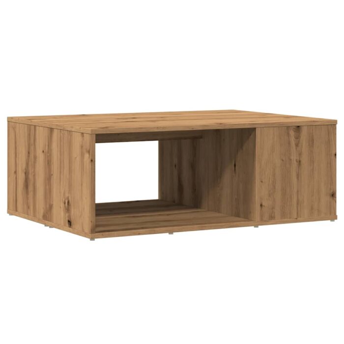 Table basse chêne artisanal 90x67x33 cm bois d'ingénierie – Image 4