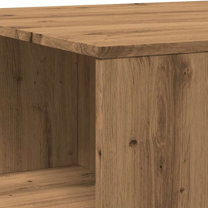 Table basse chêne artisanal 90x67x33 cm bois d'ingénierie – Image 5