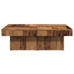Table basse vieux bois 90x90x28 cm bois d'ingénierie – Image 2