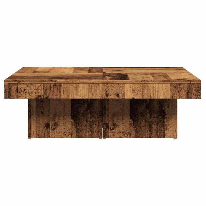 Table basse vieux bois 90x90x28 cm bois d'ingénierie – Image 3